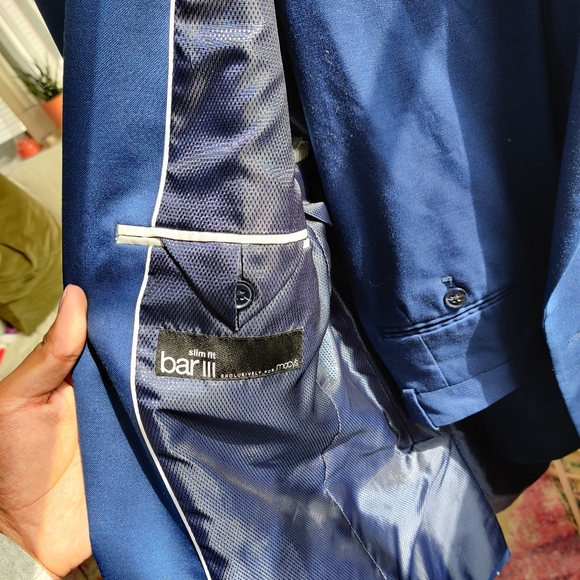 Bar III Cobalt Blue 2-piece Suit, Slim Fit, 40L - Picture 3 of 7